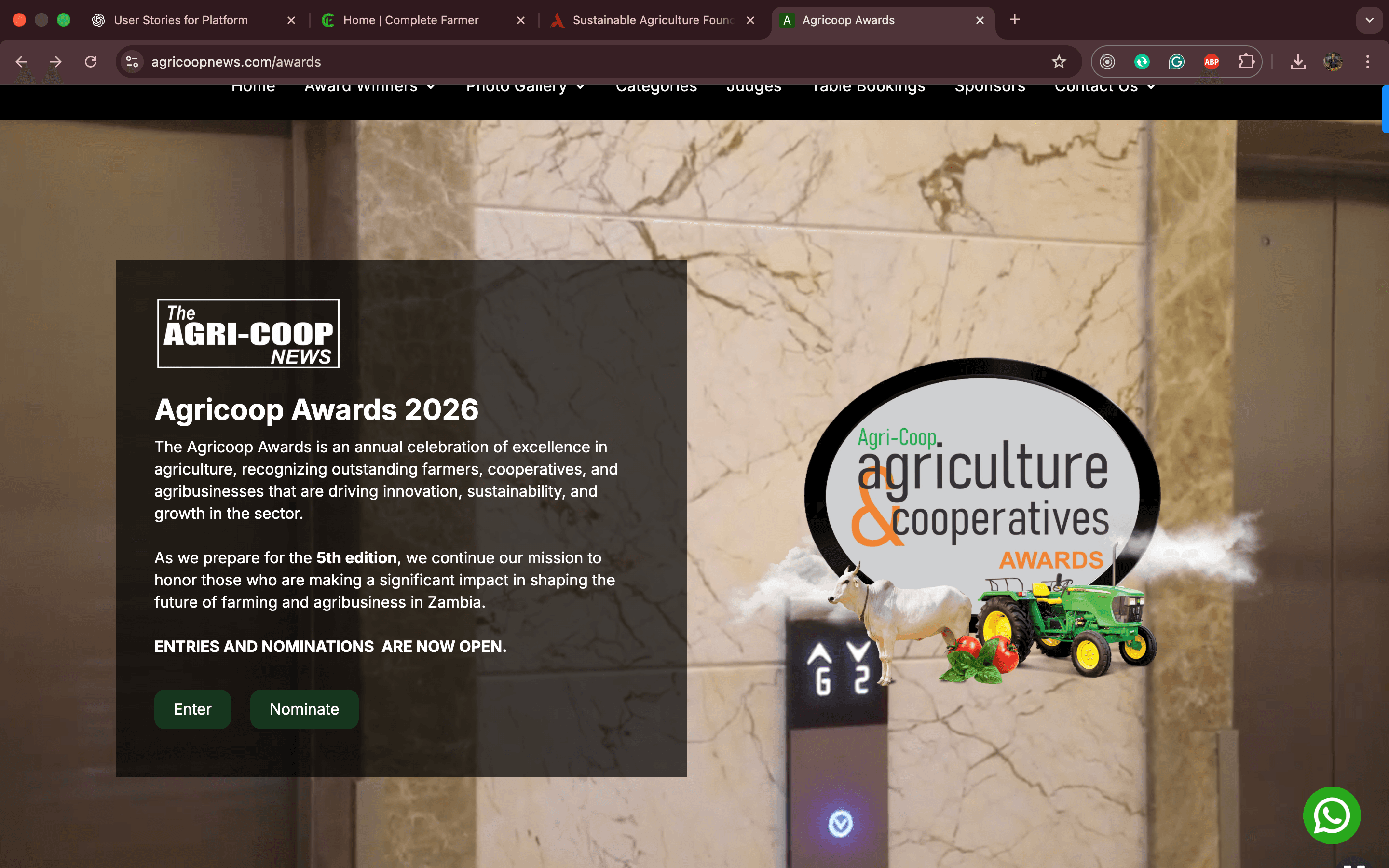 Agri-COOP agriculture and cooperatives awards recognition
